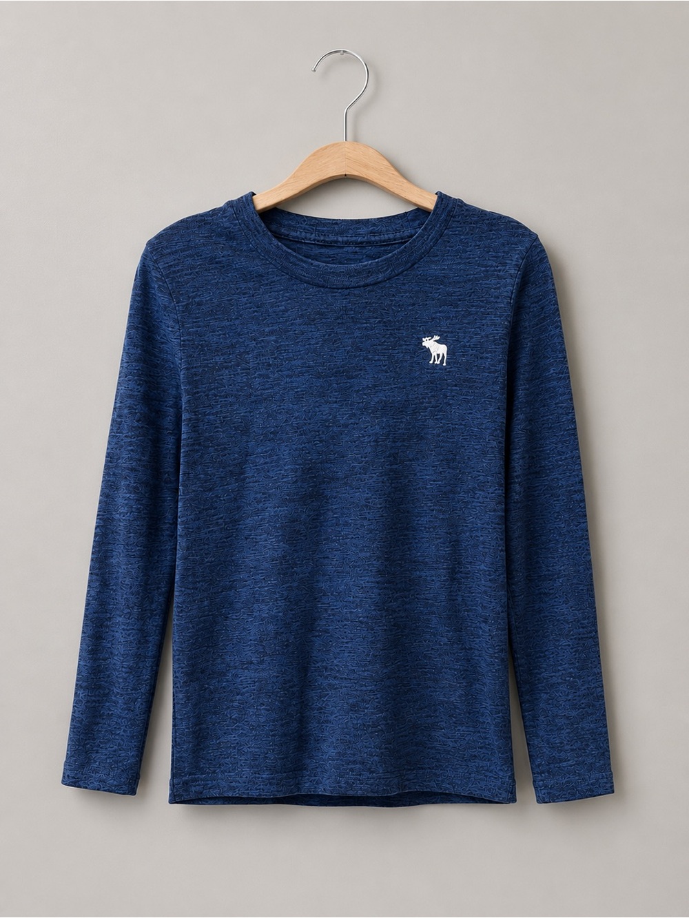 Abercrombie Kids Boys Long Sleeve Blue Heather Soft Classic Size 5, Size 6